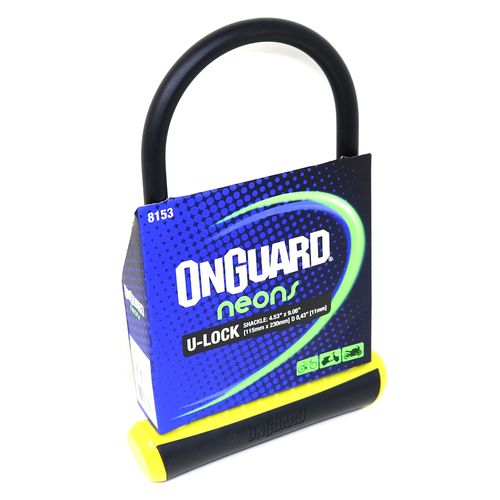 Candado Bici U-lock On Guard Neon C/ Piola Y Soporte 230 Cm