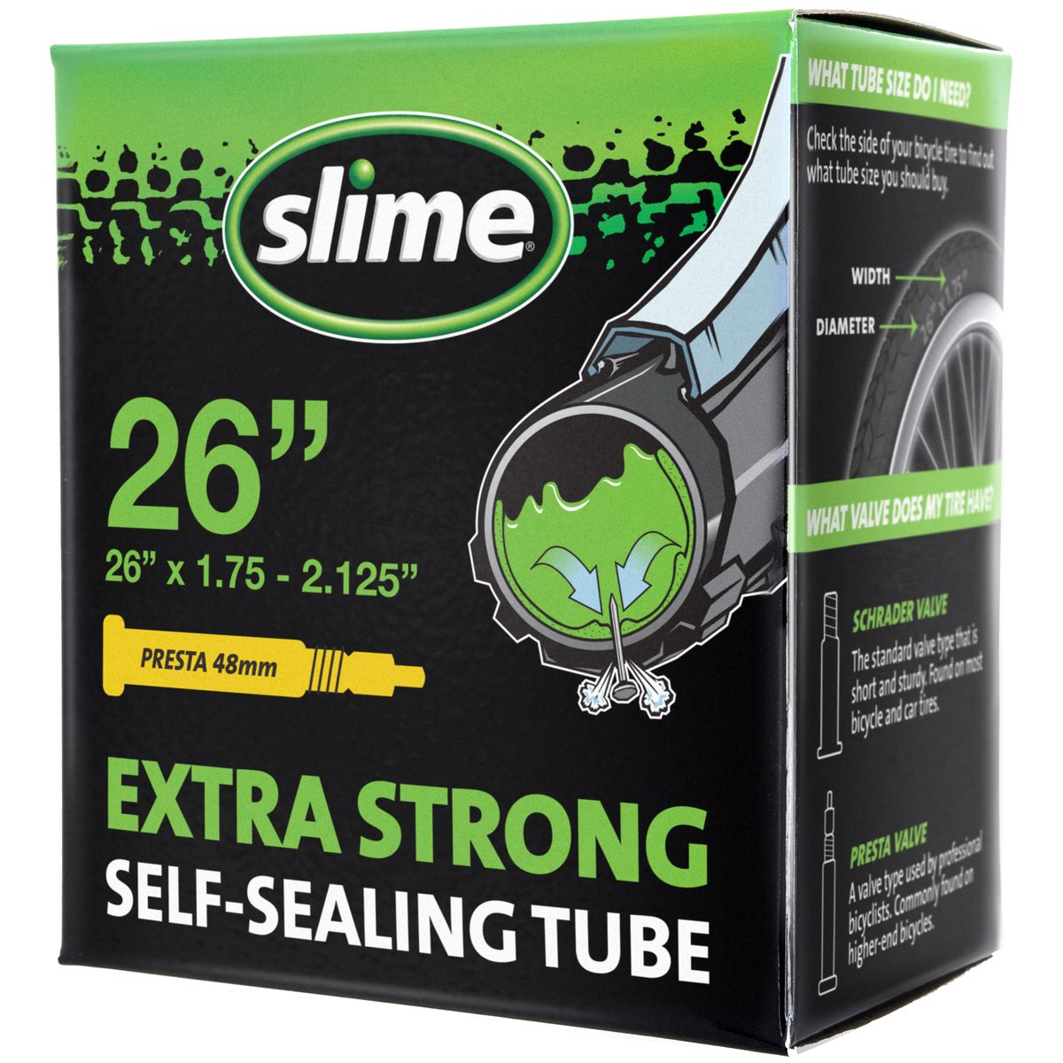 Camera D'Aria Autosigillante Slime Smart Per Bici 26x1.75-2.125 Con Valvola Presta