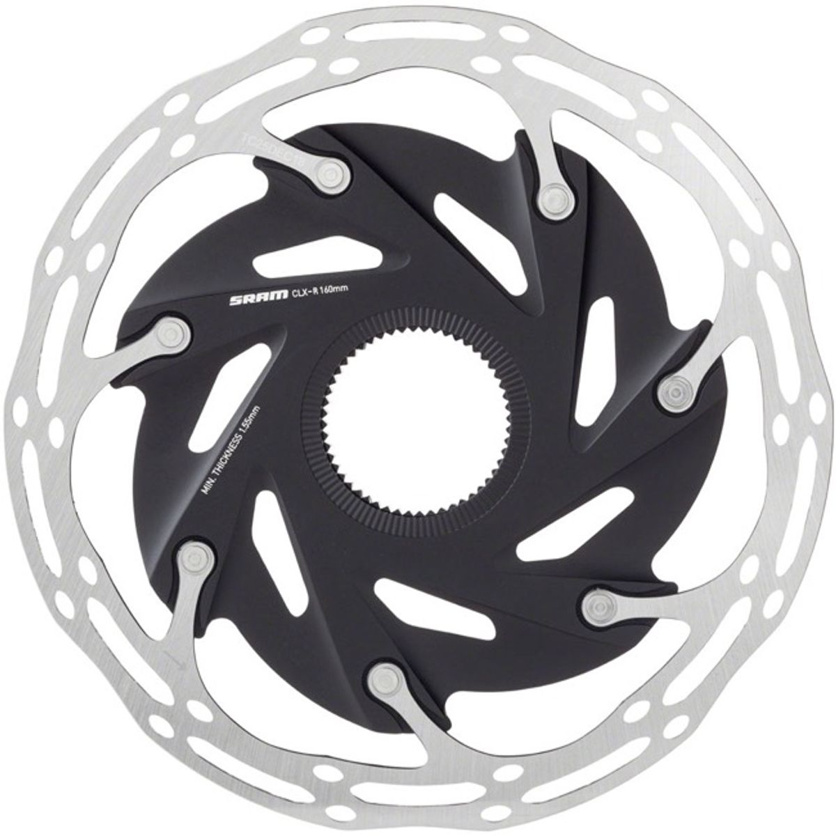 SRAM DISC ROTOR 140 C-LINE XR-ROAD CL 2-PIECE ROUNDED w/LOCK RING SL/BK